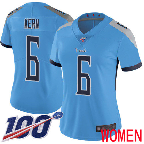 Tennessee Titans Limited Light Blue Women Brett Kern Alternate Jersey NFL Football 6 100th Season Vapor Untouchable